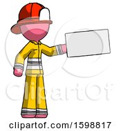 Poster, Art Print Of Pink Firefighter Fireman Man Holding Large Envelope