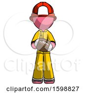 Pink Firefighter Fireman Man Giving Football To You