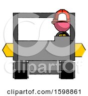 Poster, Art Print Of Pink Firefighter Fireman Man Driving Amphibious Tracked Vehicle Front View
