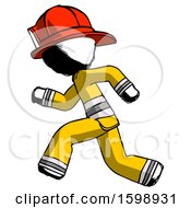 Poster, Art Print Of Ink Firefighter Fireman Man Running Fast Left