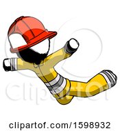Poster, Art Print Of Ink Firefighter Fireman Man Skydiving Or Falling To Death
