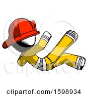 Poster, Art Print Of Ink Firefighter Fireman Man Falling Backwards