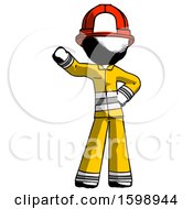 Poster, Art Print Of Ink Firefighter Fireman Man Waving Right Arm With Hand On Hip
