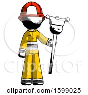 Poster, Art Print Of Ink Firefighter Fireman Man Holding Jester Staff