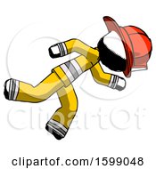 Poster, Art Print Of Ink Firefighter Fireman Man Running While Falling Down