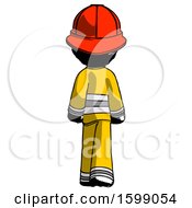 Poster, Art Print Of Ink Firefighter Fireman Man Walking Away Back View