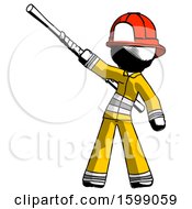Poster, Art Print Of Ink Firefighter Fireman Man Bo Staff Pointing Up Pose