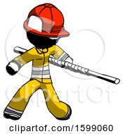 Poster, Art Print Of Ink Firefighter Fireman Man Bo Staff Action Hero Kung Fu Pose
