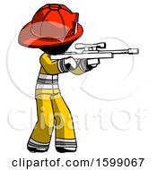 Poster, Art Print Of Ink Firefighter Fireman Man Shooting Sniper Rifle