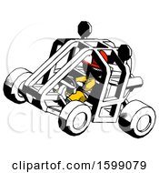 Poster, Art Print Of Ink Firefighter Fireman Man Riding Sports Buggy Side Top Angle View