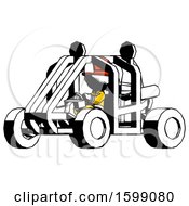Ink Firefighter Fireman Man Riding Sports Buggy Side Angle View