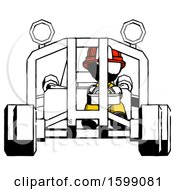Poster, Art Print Of Ink Firefighter Fireman Man Riding Sports Buggy Front View