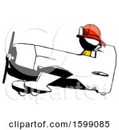Poster, Art Print Of Ink Firefighter Fireman Man In Geebee Stunt Aircraft Side View