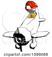 Poster, Art Print Of Ink Firefighter Fireman Man In Geebee Stunt Plane Descending Front Angle View