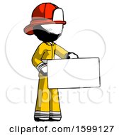 Poster, Art Print Of Ink Firefighter Fireman Man Presenting Large Envelope
