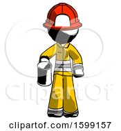 Poster, Art Print Of Ink Firefighter Fireman Man Begger Holding Can Begging Or Asking For Charity