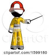 Poster, Art Print Of Ink Firefighter Fireman Man Teacher Or Conductor With Stick Or Baton Directing