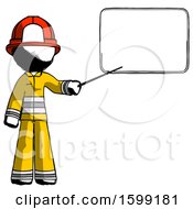 Poster, Art Print Of Ink Firefighter Fireman Man Giving Presentation In Front Of Dry-Erase Board