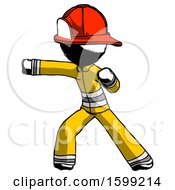 Poster, Art Print Of Ink Firefighter Fireman Man Martial Arts Punch Left