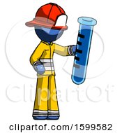 Poster, Art Print Of Blue Firefighter Fireman Man Holding Large Test Tube