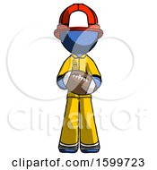 Blue Firefighter Fireman Man Giving Football To You