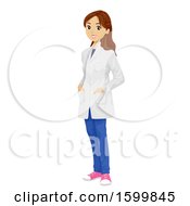 Poster, Art Print Of Teen Girl Wearing A Chemistry Lab Coat
