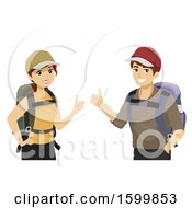 Poster, Art Print Of Teen Couple Traveleing And Giving Thumbs Up