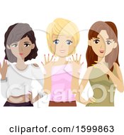 Poster, Art Print Of Group Of Teen Girls With Fresh Manicures