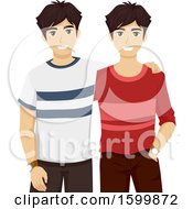 Poster, Art Print Of Teen Twin Guys Wearing Different Cothes
