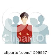 Clipart Of A Teen Guy Leader Royalty Free Vector Illustration