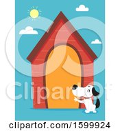 Poster, Art Print Of Dog Waving By His Large House