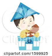 Poster, Art Print Of Happy Boy Holding A Dog In A Toy Pet Shop