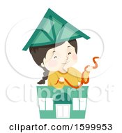 Poster, Art Print Of Happy White Girl Holding A Pet Snake In A Toy Pet Shop