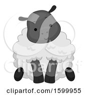 Clipart Of A Cute Sheep Sitting Royalty Free Vector Illustration