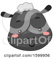 Clipart Of A Cute Sheep Face Royalty Free Vector Illustration