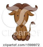 Clipart Of A Cute Sitting Buffalo Royalty Free Vector Illustration by BNP Design Studio