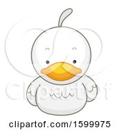 Clipart Of A White Duck Royalty Free Vector Illustration
