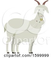 Clipart Of A Mamma Nanny Goat And Baby Kid Royalty Free Vector Illustration by BNP Design Studio