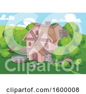 Clipart Of A Cottage House Royalty Free Vector Illustration by Pushkin