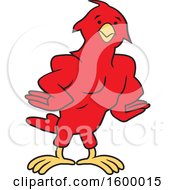 Poster, Art Print Of Muscular Red Bird School Mascot
