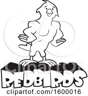 Clipart Of A Black And White Muscular Bird School Mascot Over Redbirds Text Royalty Free Vector Illustration