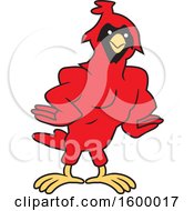 Clipart Of A Muscular Cardinal Bird School Mascot Royalty Free Vector Illustration