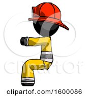 Poster, Art Print Of Black Firefighter Fireman Man Sitting Or Driving Position