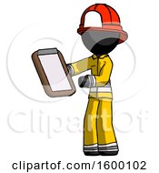 Poster, Art Print Of Black Firefighter Fireman Man Reviewing Stuff On Clipboard