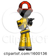 Poster, Art Print Of Black Firefighter Fireman Man Holding Large Drill