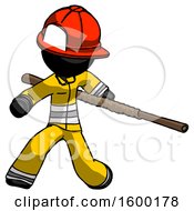 Poster, Art Print Of Black Firefighter Fireman Man Bo Staff Action Hero Kung Fu Pose