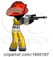Poster, Art Print Of Black Firefighter Fireman Man Shooting Sniper Rifle