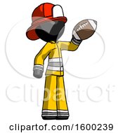 Poster, Art Print Of Black Firefighter Fireman Man Holding Football Up