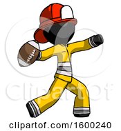 Poster, Art Print Of Black Firefighter Fireman Man Throwing Football