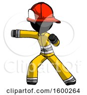 Black Firefighter Fireman Man Martial Arts Punch Left
